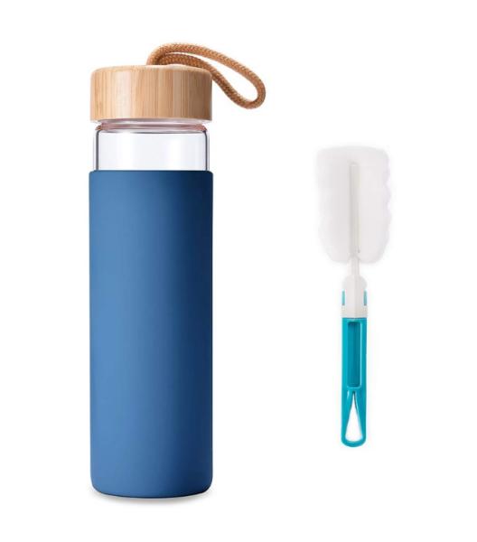 500ml Bpa Free Safe Borosilicate Glass Water Bottle With Bamboo Lid Silicone Sleeve