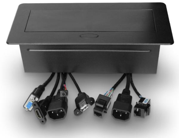 Conference Hidden Electrical Outlet Hydraulic Mechanism Smooth Operation