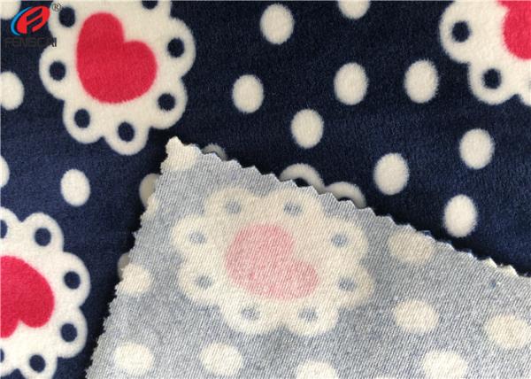 Brushed Printed Velvet Velour Fabric 95% Polyester 5% Spandex For Baby Blanket