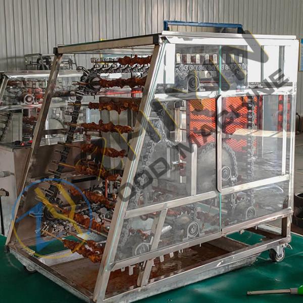Electric heating automatic speed adjustable barbecue machine 64-104 string batch barbecue