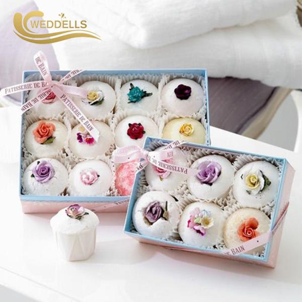 Custom 160g Bath Bomb Gift Sets Flowers Scents Shrinking Wrap Logo Label