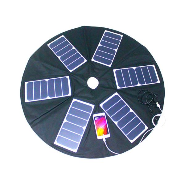 Waterproof Portable Umbrella Foldable Solar Panel Charger 39w With 2 Usb Output