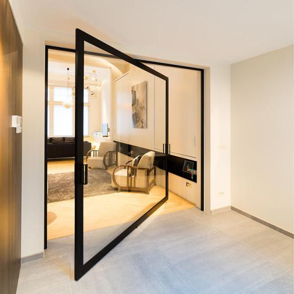 Hurricane Resistance Aluminum Pivot Door Tempered Glass Pivot Front Door