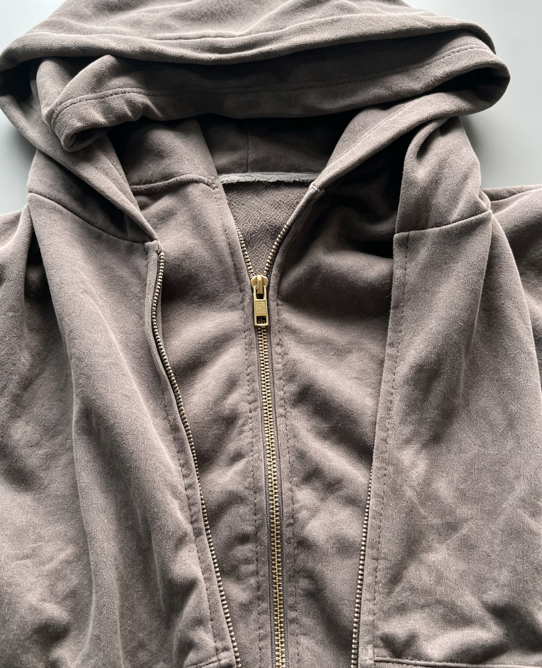 Double Layer Mens Zip Up Hoodie Embroidery Oversized Hoodie Streetwear Vintage Washed