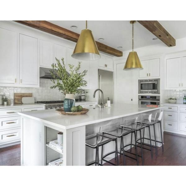 Ready To Assemble Solid Wood White Shaker Style Modular Wood Kitchen Cabinets