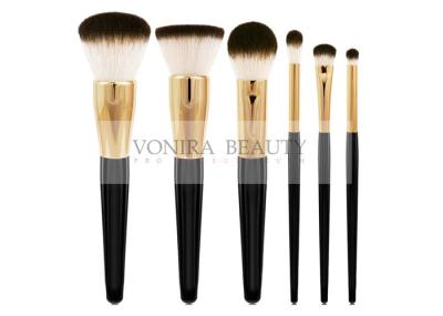 Classic Goat Hair Makeup Brush Set Three Tone Natural Hair Makeup Brushes With Gold Ferrules