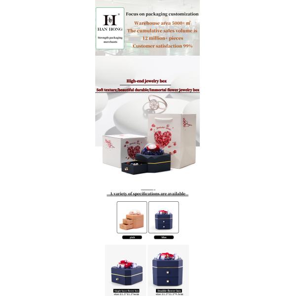 Boîte à fleurs, bijoux, collier, bague, bijoux avec des roses, surprise pour la Saint-Valentin.