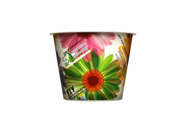 Customized Ice Cream Yogurt  Iml Plastic Containers with spoon in mould label cup