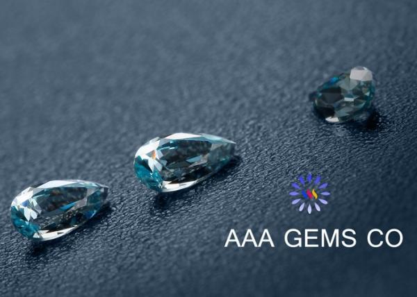 VVS1 Synthetic Blue Pear Shaped Moissanite Loose Diamond RI 2.65 - 2.69