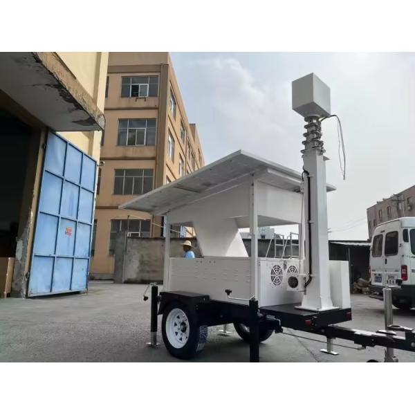 Remote Monitoring Portable Solar Powered Surveillance 4G 5G Camera Trailer For Road Construction Monitoring