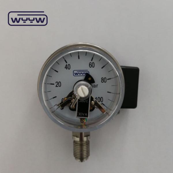 2.5 Medidor de pressão de contacto elétrico de aço inoxidável Conexão de painel tipo flange