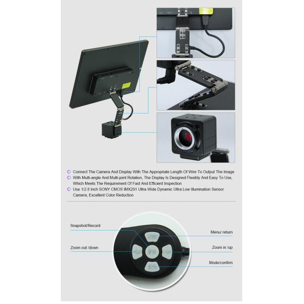 Los accesorios 12,5 del microscopio A59.4951 avanzan lentamente la cámara 1080p del microscopio del Lcd Digital