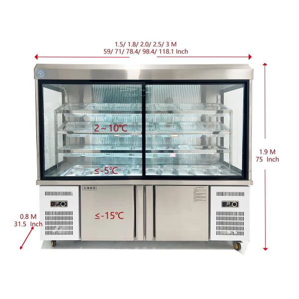 Malatang Hot Pot Open Display Fridge Restaurant Fresh Open Air Refrigerator