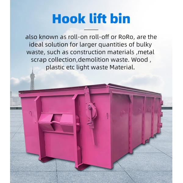 Carbon Steel Hook Lift Bin Industrial Roll On Roll Off Skip Outdoor Truck Scrap Containers