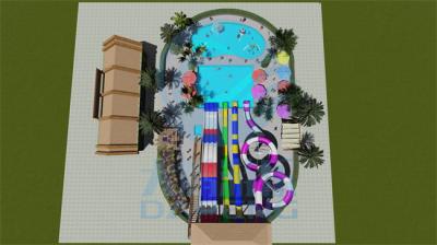 Water Park Play Equipment Set With Aqua Fiberglass Water Slide For Kids
