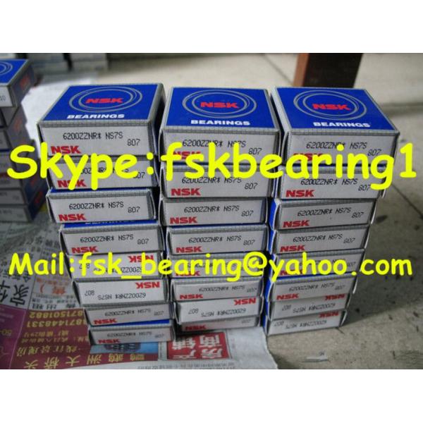 NSK Axial Load 6200ZZ / NR Deep Groove Ball Bearings with Snap Ring for Moto