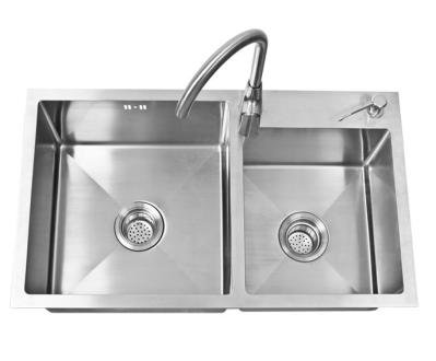 R10 Two Basin Stainless Steel Apron Sink Handmade Sink Bowl 3.5mm