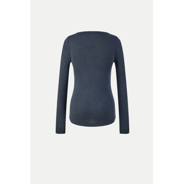 Charcoal Black Wool Base Layer Slim Fit Crew Neck Long Sleeve Top  Customized Color