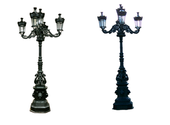 Лампа 120В казино улицы фонарного столба литого железа оружий года сбора винограда 4 на открытом воздухе
