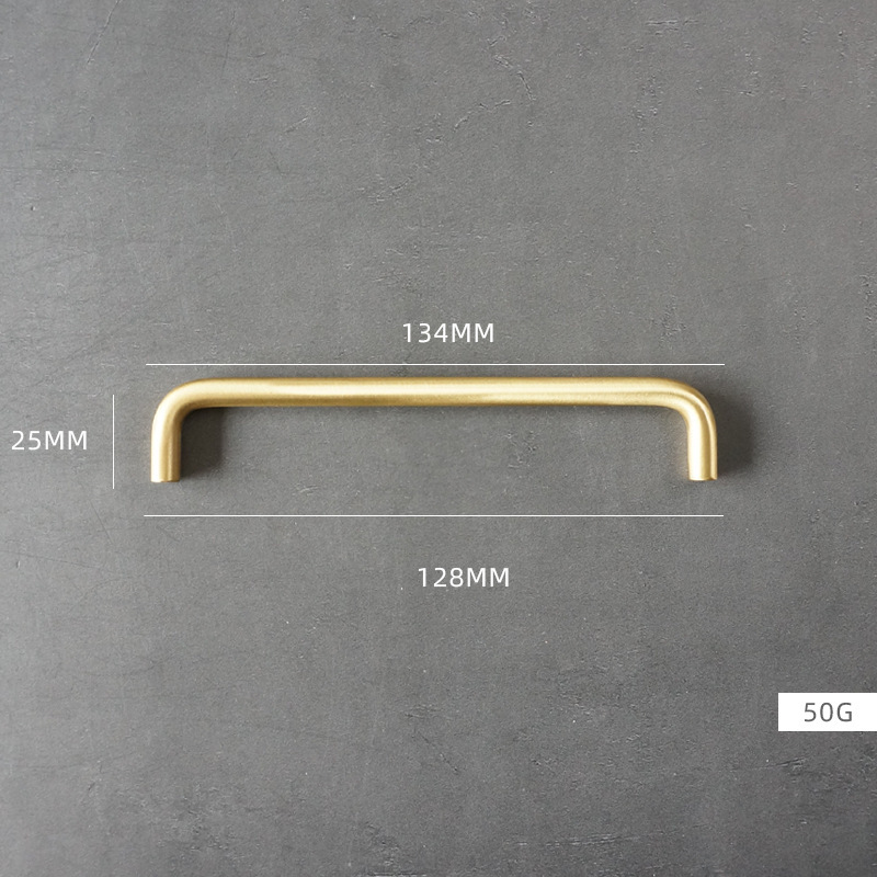 Brass Handle Nordic Modern Minimalist Luxury Dresser Drawer Wardrobe Door Copper Retro Gold Long Durable Handle