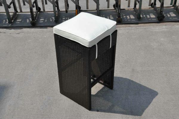 Outdoor Garden Resin Wicker Bar Set , Brown Black Bar Furniture