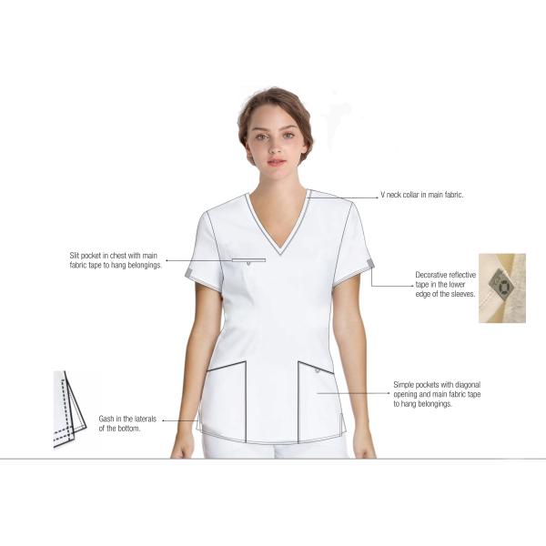 Подгонянное свободное от Морщинк короткой медсестры 42% полиэстер рукава медицинское равномерное противомикробное