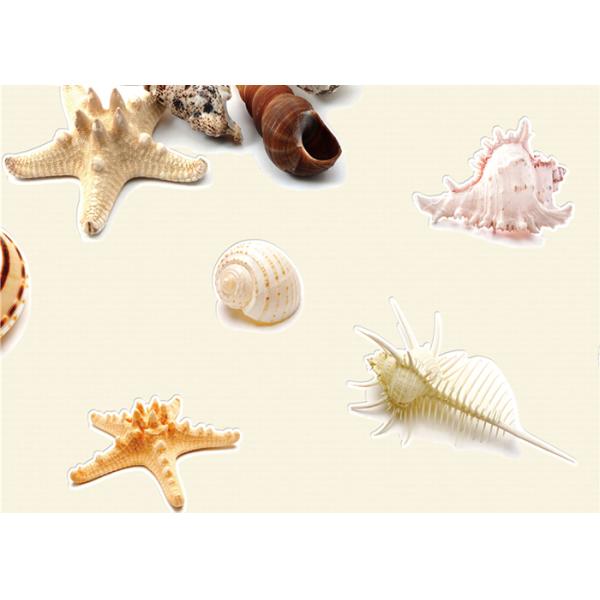 Дружественным к Эко среднеземноморским обои Не-сплетенные стилем с печатанием раковины и морских звёзд