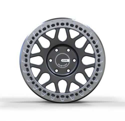 1 morceau 17x9 SUV Off Road roule Ring Matte Black argenté