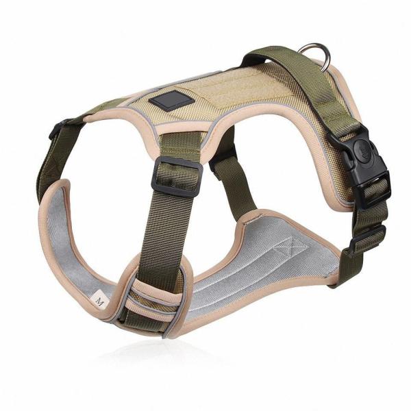 Reflective Breathable No Pull Dog Vest Harness Black Oxford Cloth