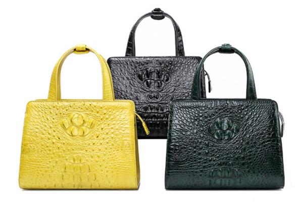 New zipper large capacity women's crocodile leather handbag for lady