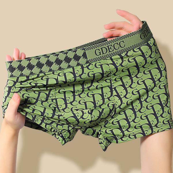 Antibacterial Letter Print Ice Silk Mens Boxer Shorts Xs Xxl Xl Antibacterial Letter Print Brief Summer