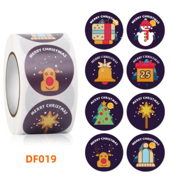 Этикеты винила веселого рождества северного оленя Санта Клауса крена ярлыка CMYK липкие