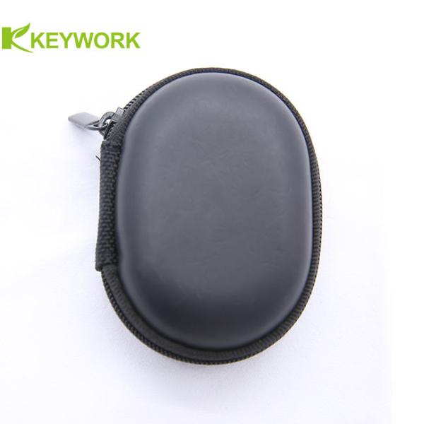Black Mini Zipper Ellipse Classic Eva Earphone Case Portable Earphone Storage Box Facotory