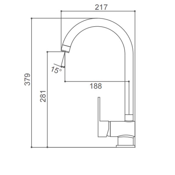 35mm Cartridge Kitchen Wash Basin Tap With 360 Degree Pivoting Spout