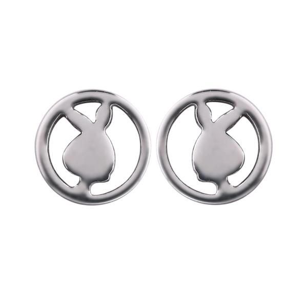 Wholesale cheap price round stud earrings cute rabbit shaped earring for girls
