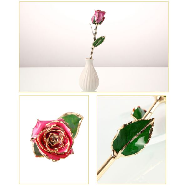 Gold Plated /Dipped Bud Rose With Gift Box Forever Gold Rose for Mother's Day ,Christmas or Valentine' s Day Gifts