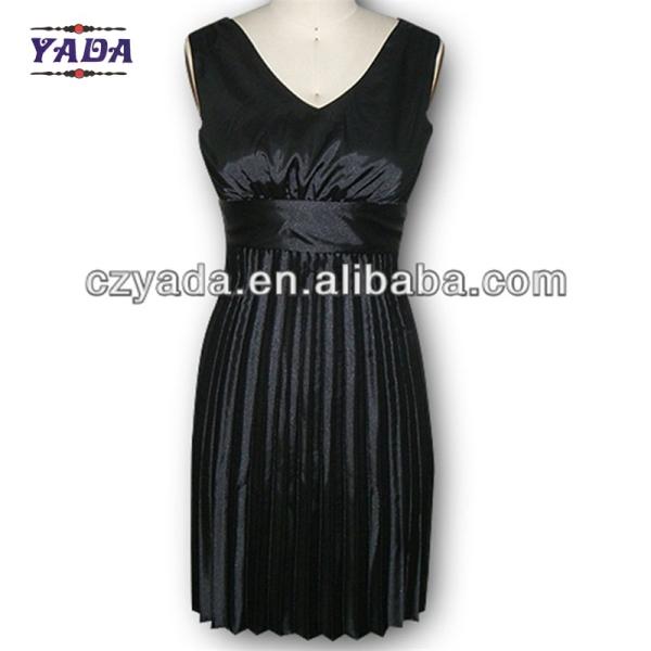 New casual korea lycra v-neck pleated sleeveless summer 2018 sexy night dresses dress women for sale