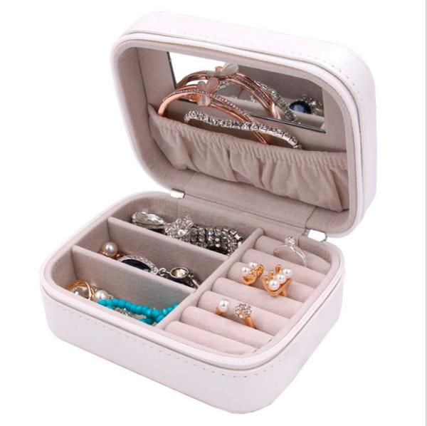 13cm 11cm 6cm Small Jewelry Box With Mirror Multi Layer For Earrings Earrings Rings