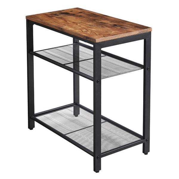 3-tier Side Table, End Table with 2 Metal Shelves, Industrial Side Table for Living Room, ULET34BX