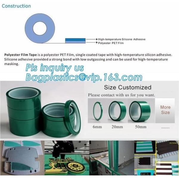 Green Polyester Silicone Adhesive Electroplating Tape Heat Resistant PET Powder Coating Tape Green Masking Tape