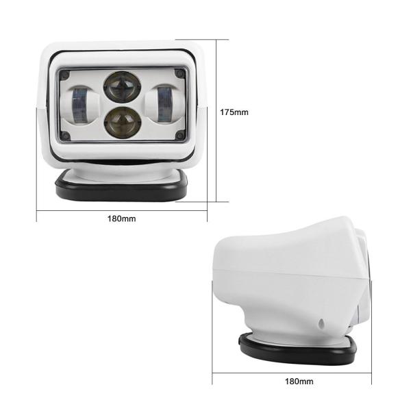 4800lm 60W LED Search Light 360° Rotating Remote Control IP 67 Work Light