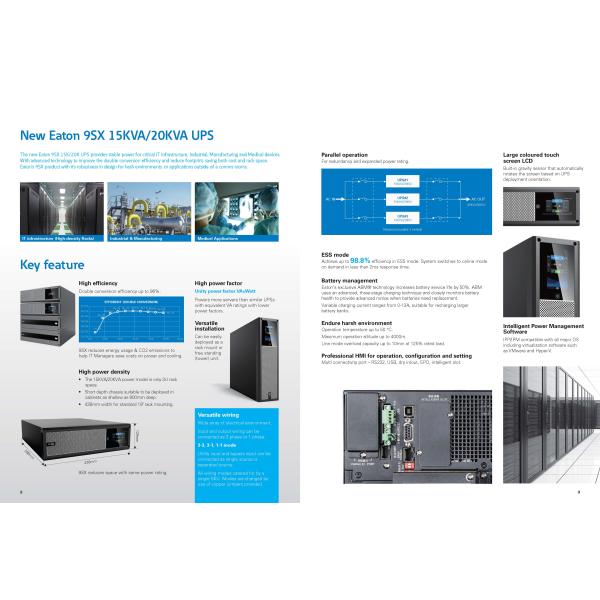 15 кВА 15000ВА 20000ВА Eaton 9SX On-line Tower UPS Technology с 8 шт. 12В 9Ах батареей