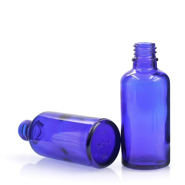 Botellas azules de empaquetado cosméticas 50ml del dropper del cristal de botellas de aceite esencial