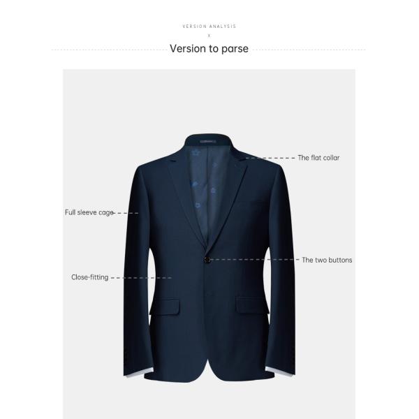 Men's Formal Suit Jacket Three-Piece Business Office Wedding Attire Standard Size