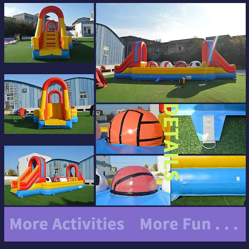 Commercial Grade Inflatable Jumping Ball Game Big Baller Obstacle Course Leap of Faith Interactive Game for Parties