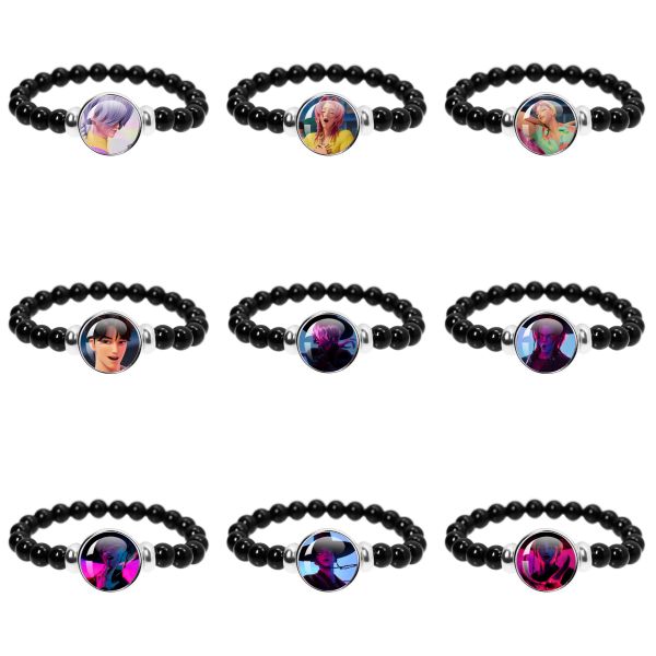 Sublimation Blank Black Stretchy Elastic Band Glass Bead Bracelet Country Flag Bracelet Palestine Lives Beaded Bracelet