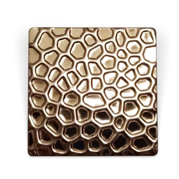 Rose Gold Color Honeycomb Patterned Plate