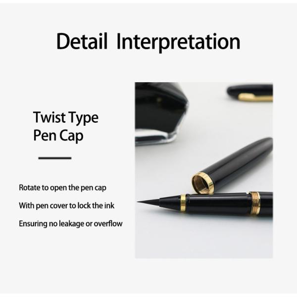 Black Creative Stationery Soft Tip Calligraphy Brush Pen Signature Pen For Gift