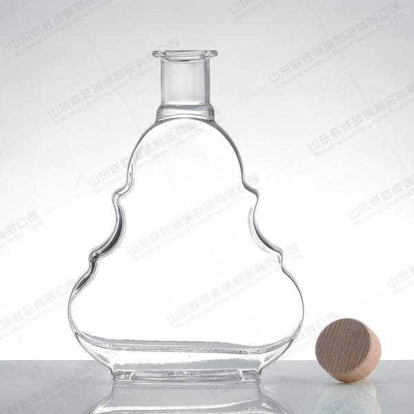 1L Creative Glass Bottle for Alcoholic Beverages Glass Lid Custom Label Transparent