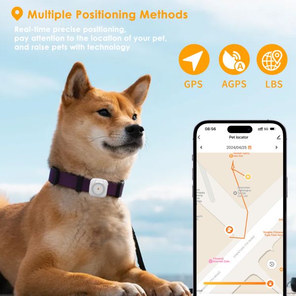 Mini 4G GSM Bluetooth Pet Tracker Waterproof IP67 GPS Micro Locator ABS+PC Real-Time Tracking Anti-Lost for Cats Dogs